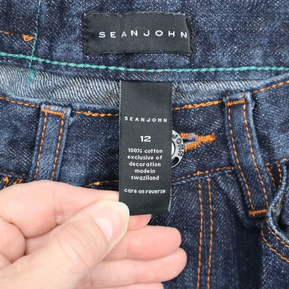 Sean John Jeans Youth 12 24x26 Boys Blue Denim Long Pants Dark Wash Baggy